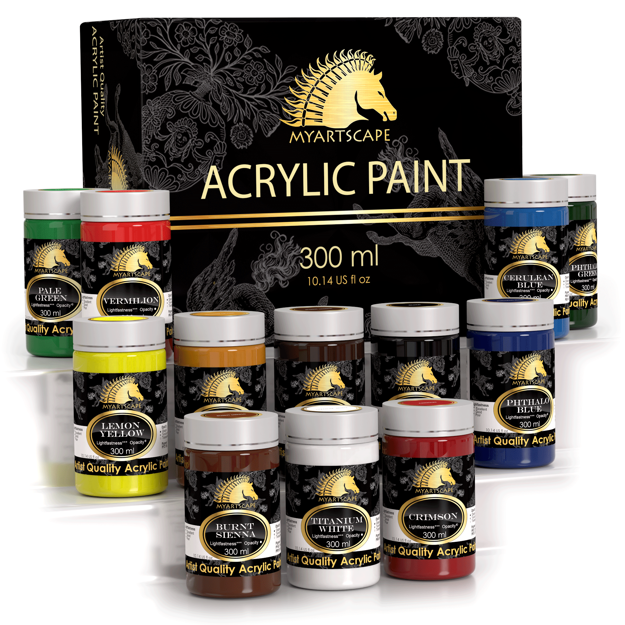 300ml White Acrylic Paints In Large Jars for Wall Painting Without Losing  Color Waterproof and Sun Protection Art Supplies
