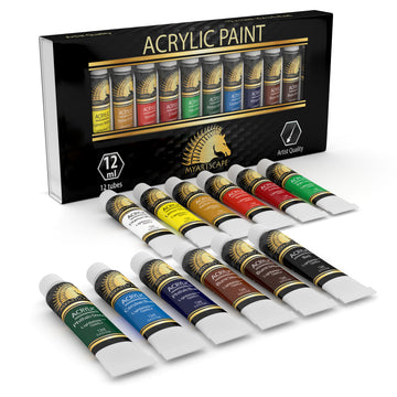 12 tubes of acrylic paint set 12ml
