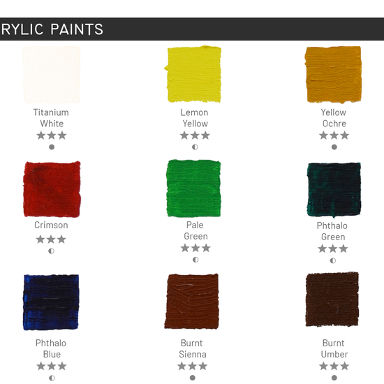 color swatches of 12