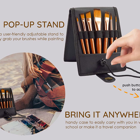 On-the-Go Artistry: 7 Travel Brushes in a Convenient Set