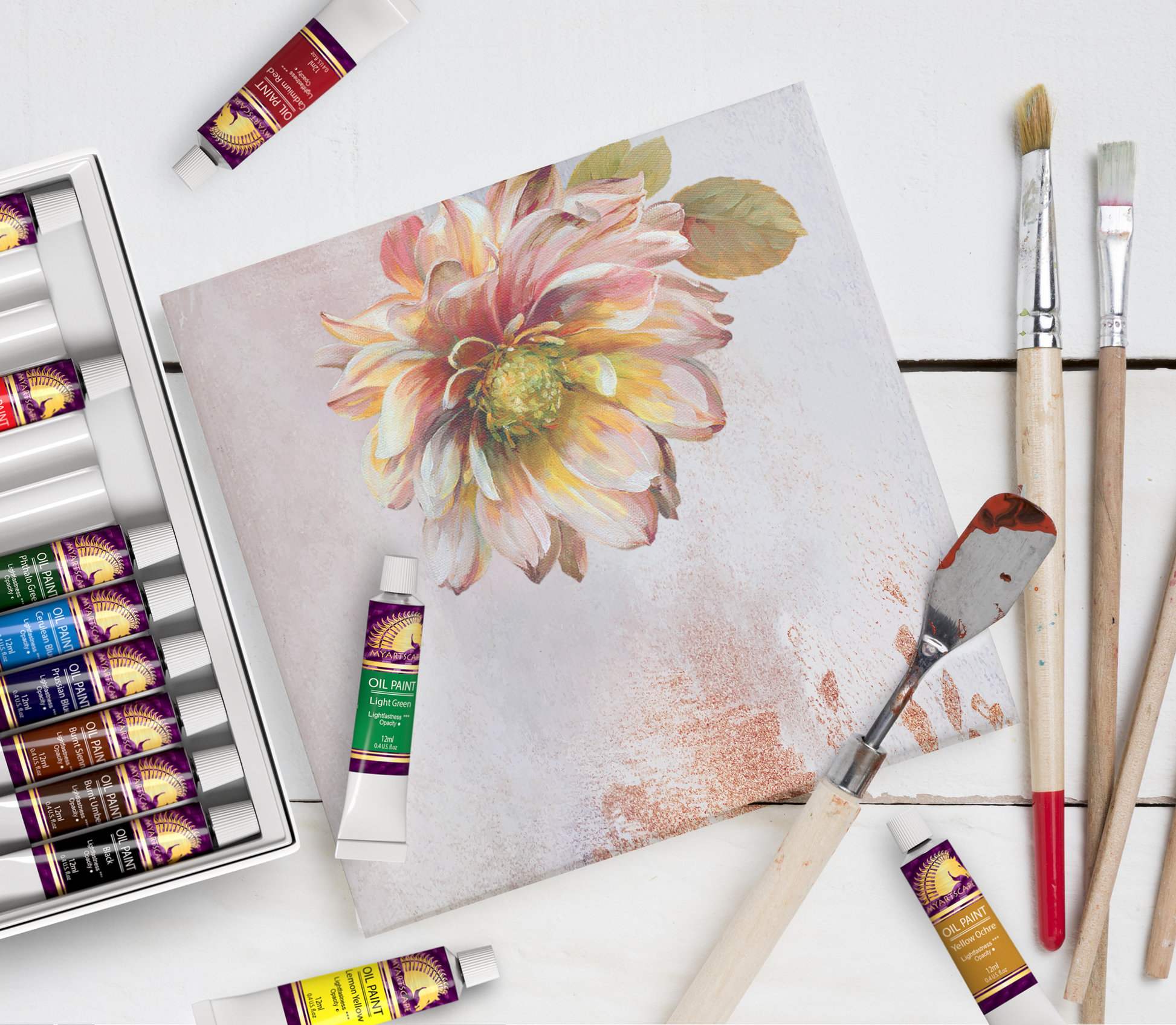 12ml Oil Paint Tubes - Assorted Set of 12 Colors