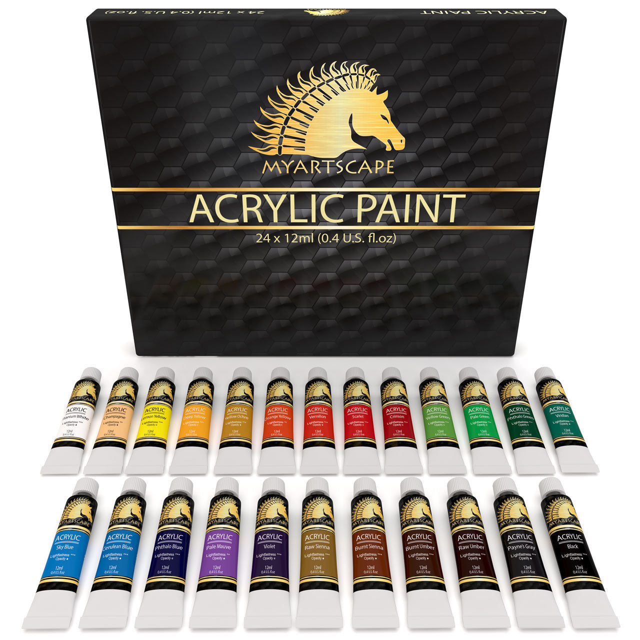 Painting Supplies Acrylic Paint Set 12 24 Colors 12ml Art Craft