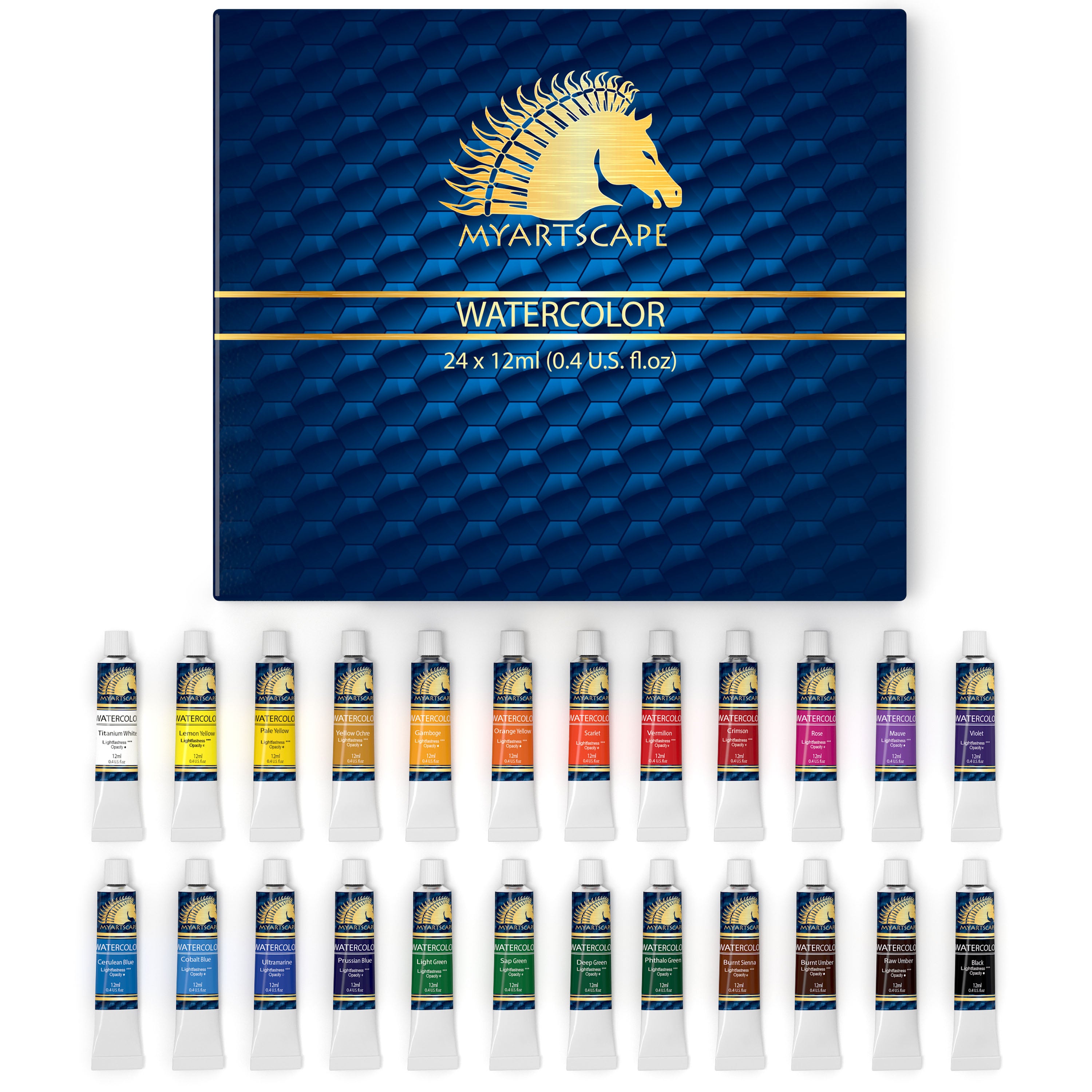  Daler Rowney Simply Watercolor Set - 24 Watercolor Paint Tubes  for Student Artists of All Ages - Vibrant Smooth 12ml Watercolor Paints for  Canvas Paper and More