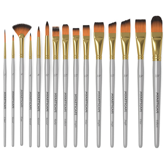 set of short handle paint brush