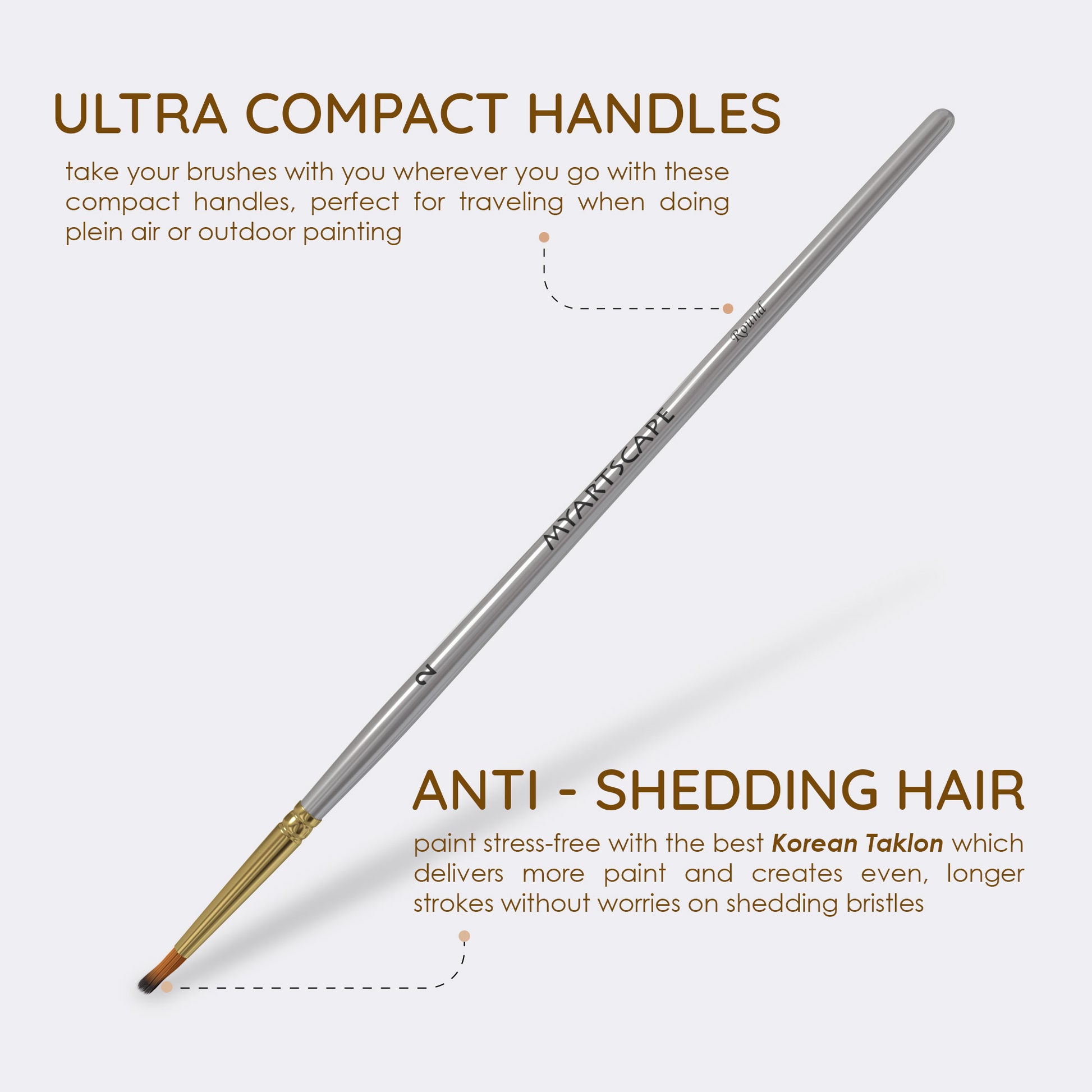Premium Short Handle Paint Brushes