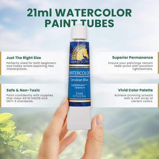 Watercolor Paint Set, 21ml Tubes - 12 Colors