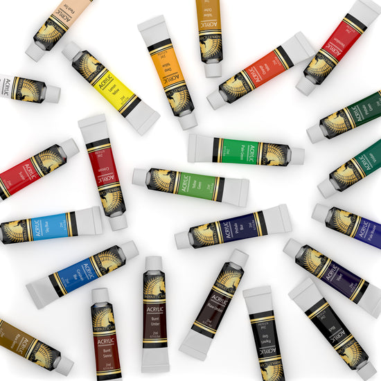 MyArtscape Acrylic Paint Set - 24 Colors X 21ml Tubes, Heavy Body Artist Quality