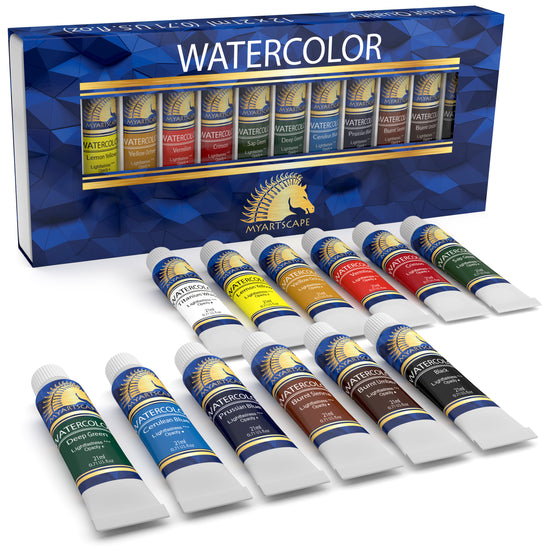Watercolor Paint Set 12ml x 12 Art Paints Artists Quality MyArtscape