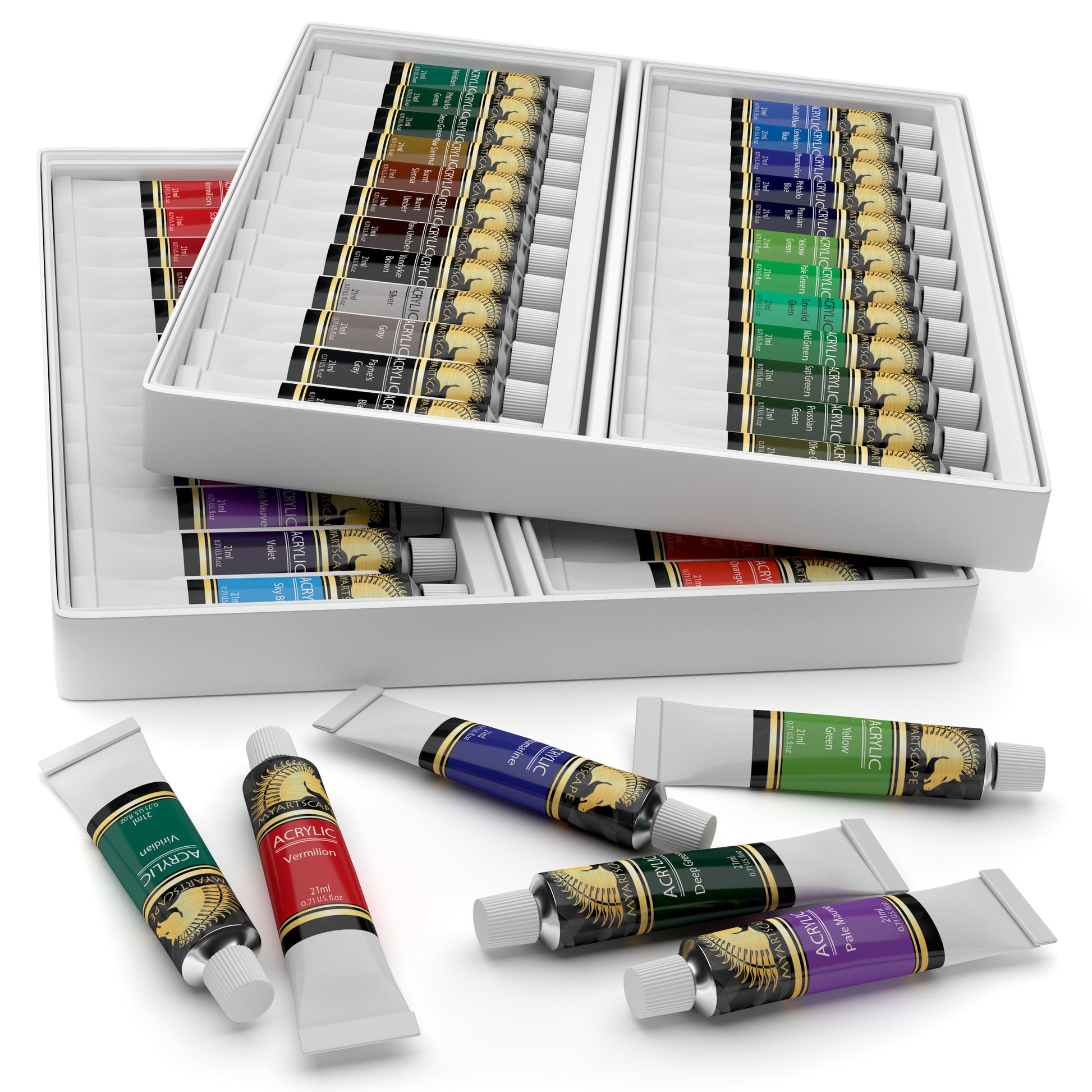 55pcs 48colors 22ml Acrylic Paint Set With Brushes And Palette