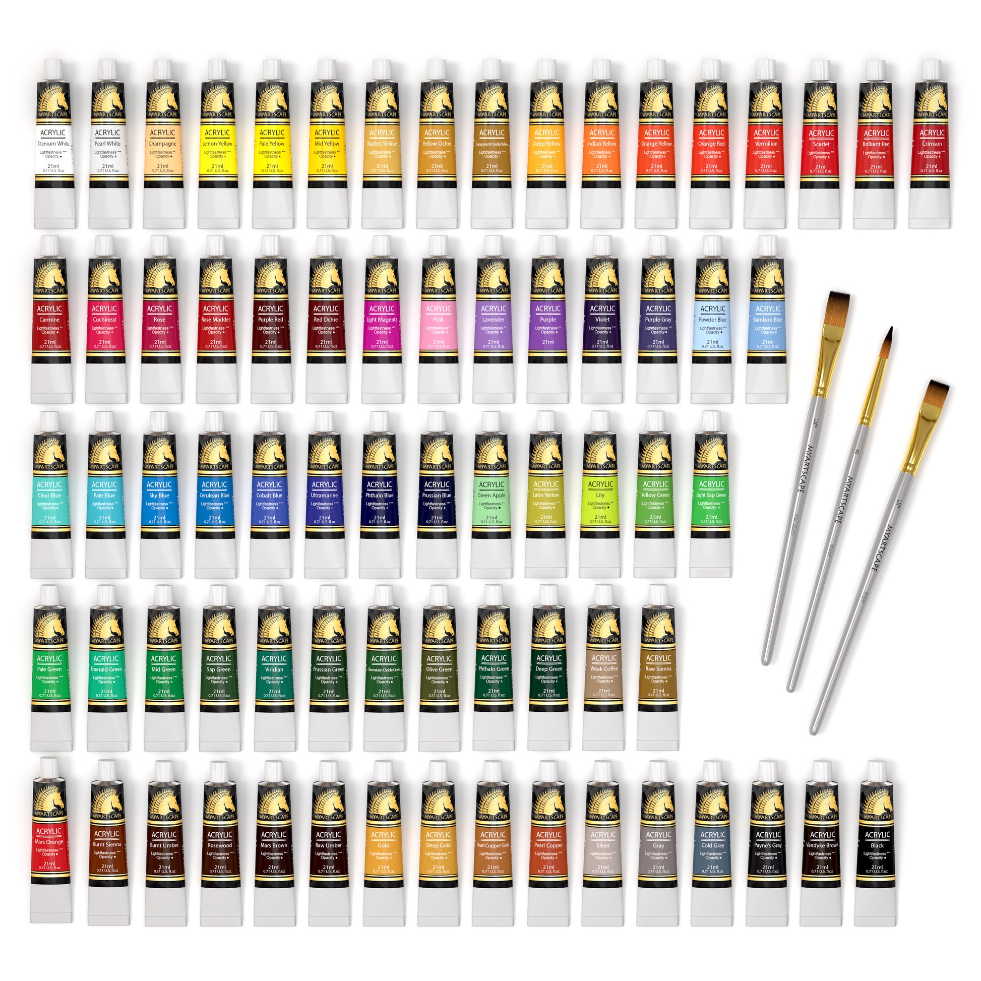 Acrylic Paint Tubes, 75 mL, Assorted Colors, 10 Count - SAR230299