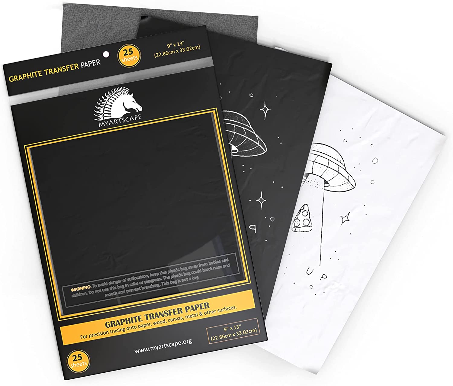 Myartscape Graphite Transfer Paper - 9 X 13 - 25 Sheets - Waxed Carbon  Paper For Tracing (Black) - Imported Products from USA - iBhejo