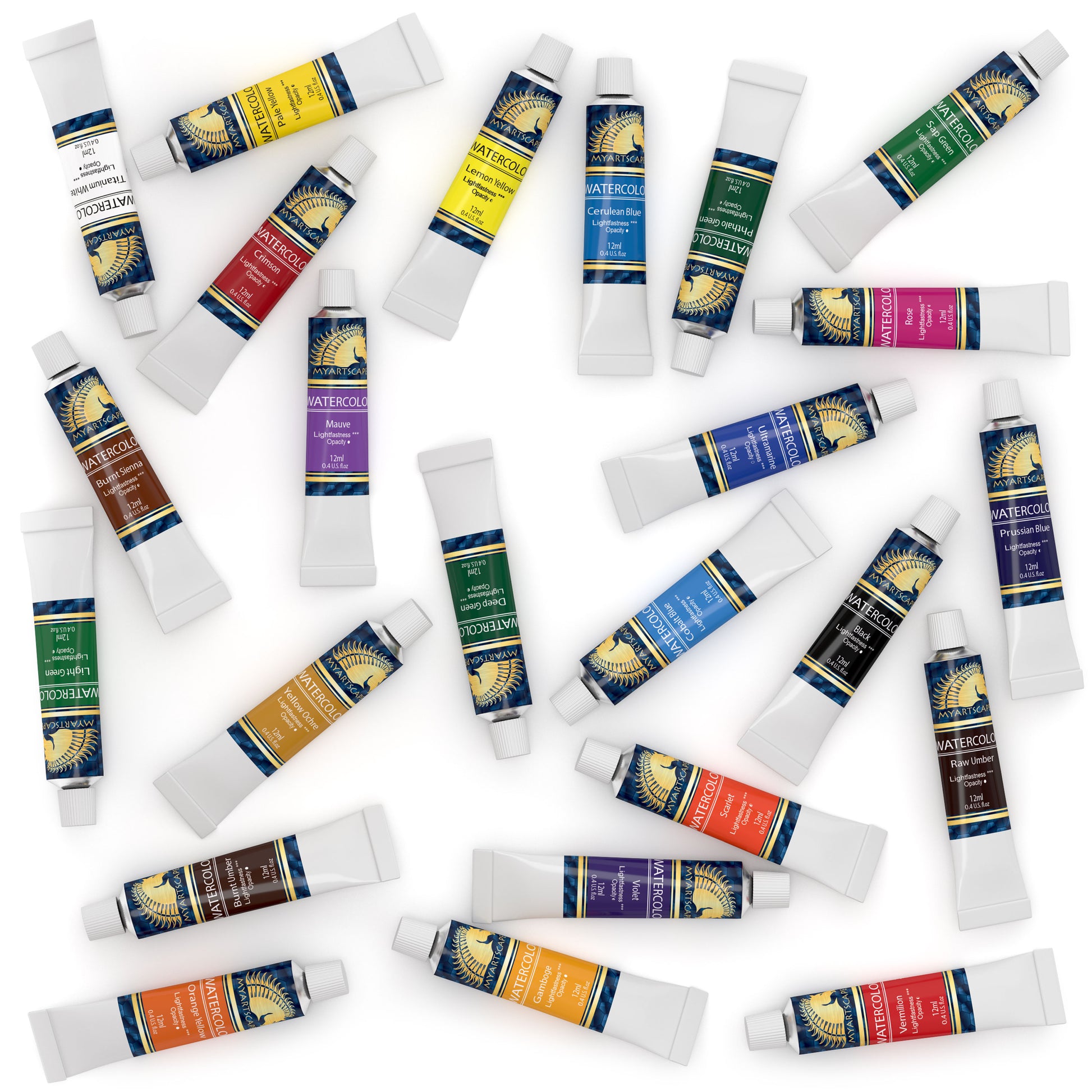 Paul Rubens Watercolor Paint, 24 Vibrant Colors Highly Pigmented, 5ml Each  Tube, Perfect for Painters, Artists, Hobbyist