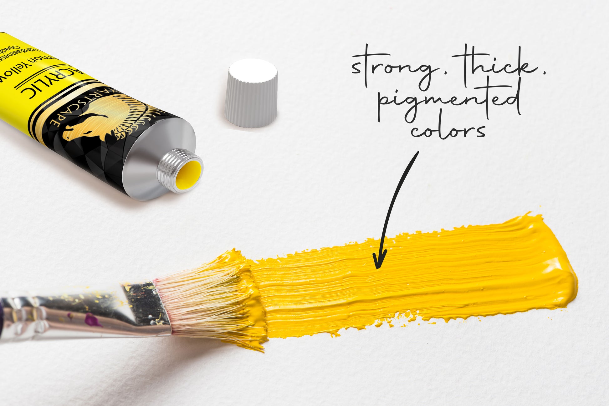 2oz Yellow Acrylic Paint – Brush Tips Art Studio